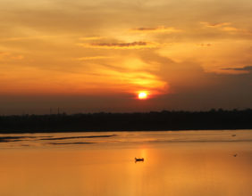 sunset view over Gangas River Varanasi